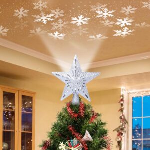 Lighted Silver Star Christmas Tree Topper