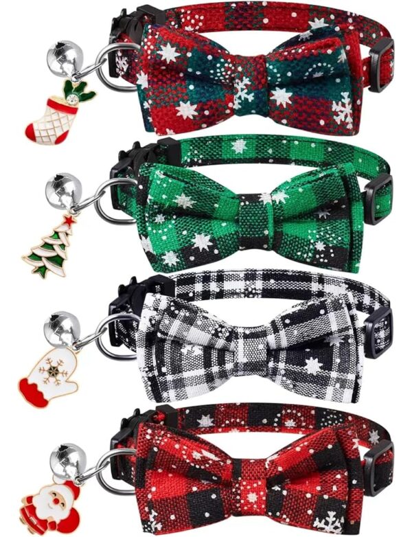 LLHK 4 Pack Christmas Cat Collars