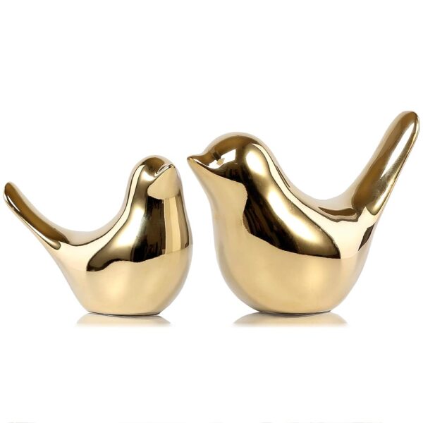 Modern Gold Small Bird Statues Decor