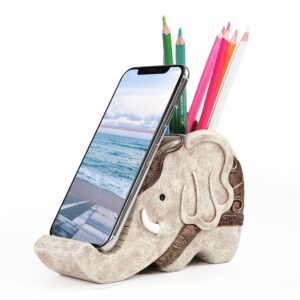 MOKANI Elephant Pen Holder with Phone Stand