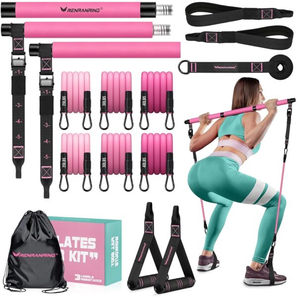 Multifunctional Pilates Bar Kit with Bands