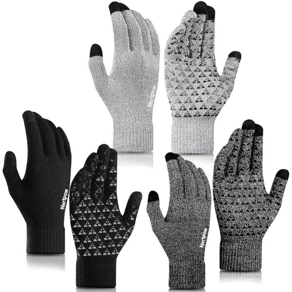 Nertpow Winter Touchscreen Gloves 3-Pack