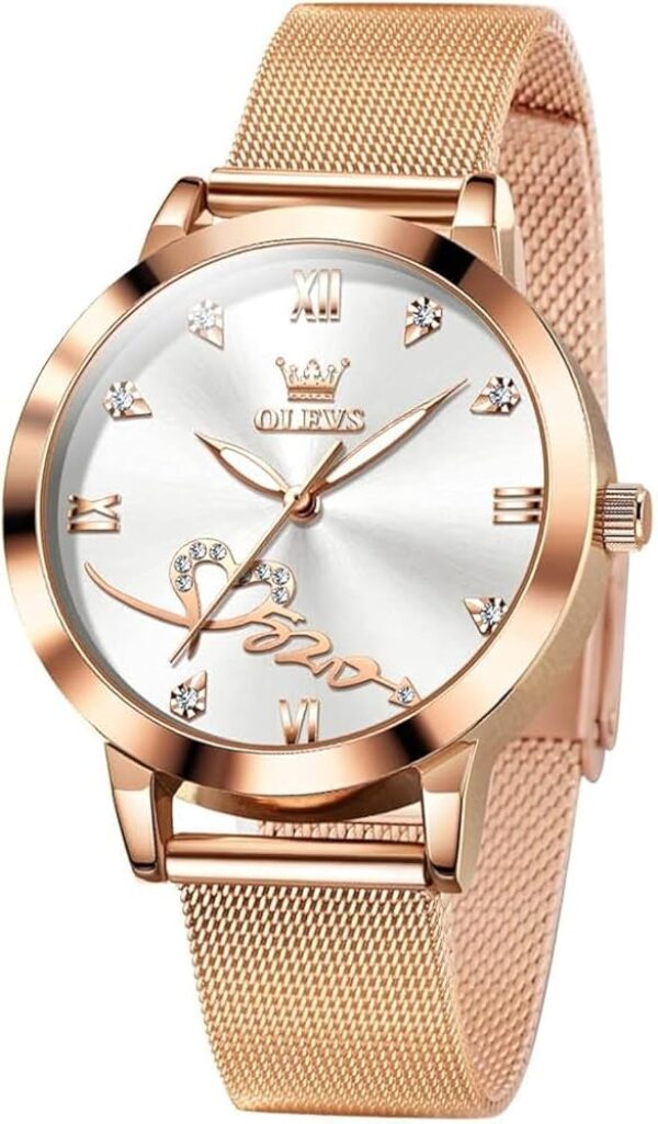 OLEVS Rose Gold Diamond Women's Watch