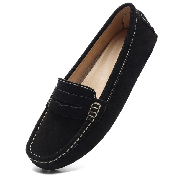 Osslue Women's Suede Casual Penny Loafers