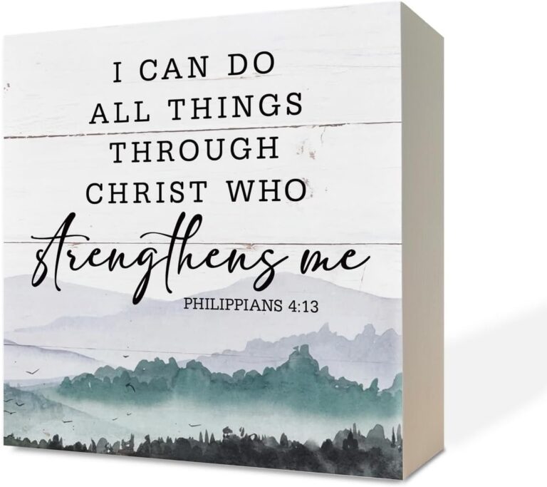 Philippians 4:13 Christian Wood Sign Decor