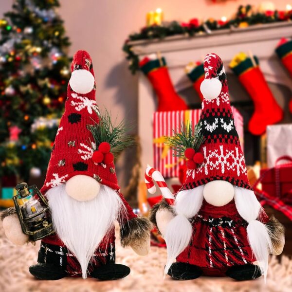 Set of 2 Handmade Christmas Gnome Decorations