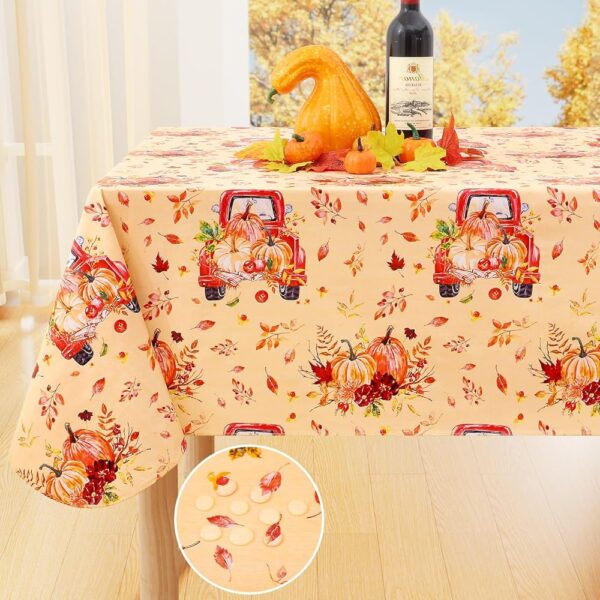 Smiry Waterproof Autumn Pumpkin Tablecloth