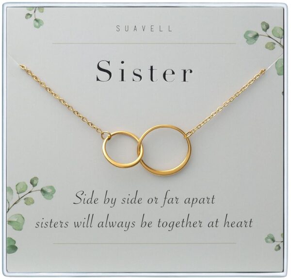 Sterling Silver Interlocking Sister Necklace