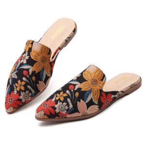 Tilocow Women's Comfortable Pointed Toe Mules