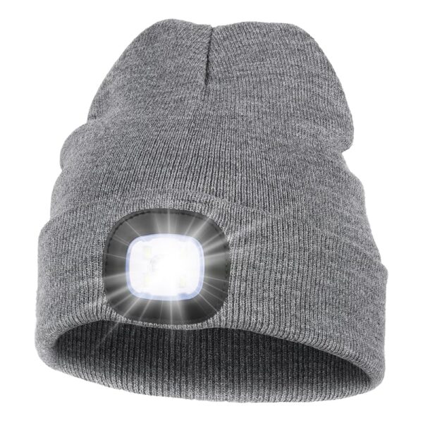 USB Rechargeable LED Beanie Hat for Men