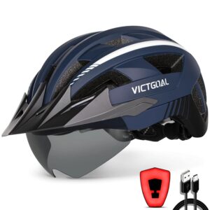 VICTGOAL Rechargeable Bike Helmet with Goggles