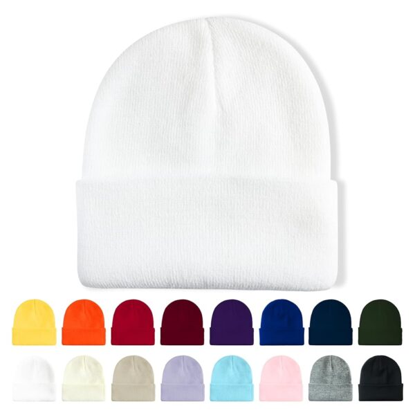 Warm Cuffed Acrylic Knit Winter Beanie