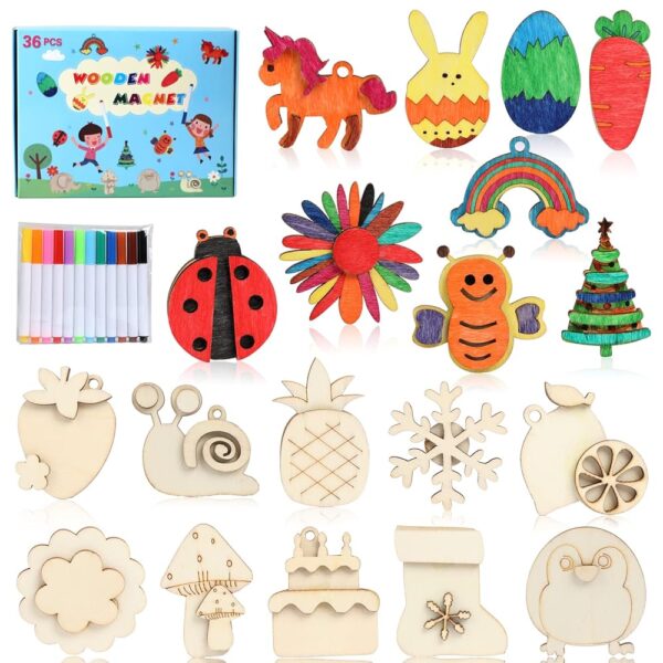 Worgree DIY Wooden Magnets Craft Kit