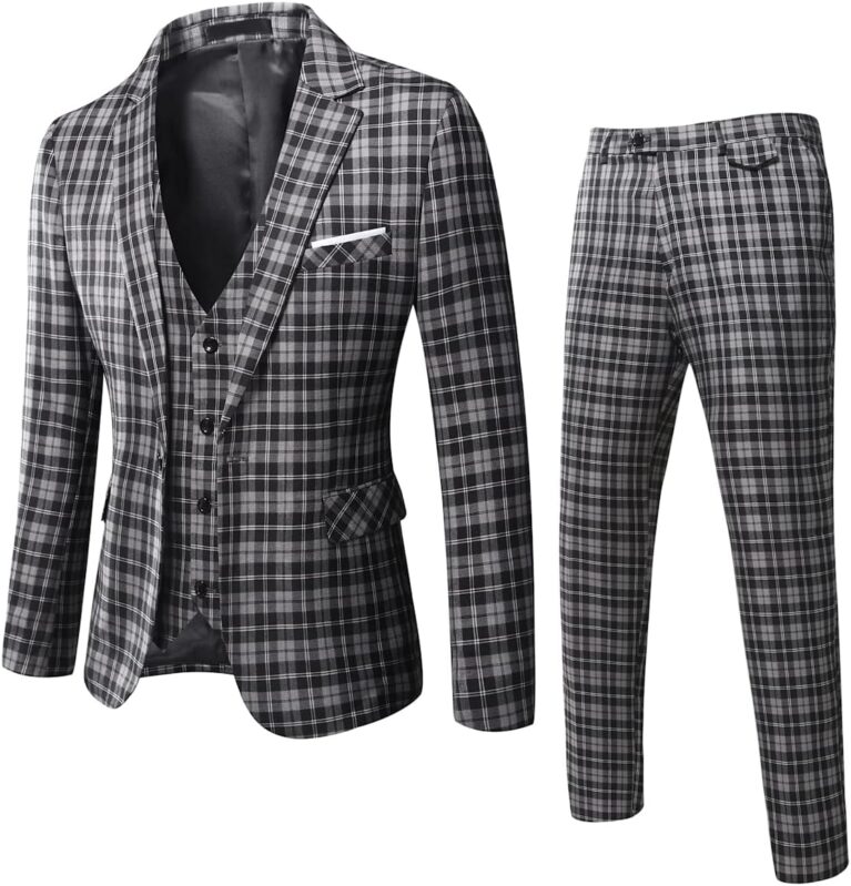 WULFUL Men's Slim Fit 3-Piece Suit