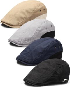 Zhanmai Men's Summer Newsboy Hats - 4 Pack