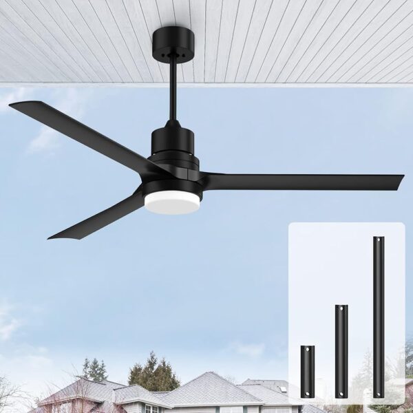 60-inch Black Modern Ceiling Fan with Lights