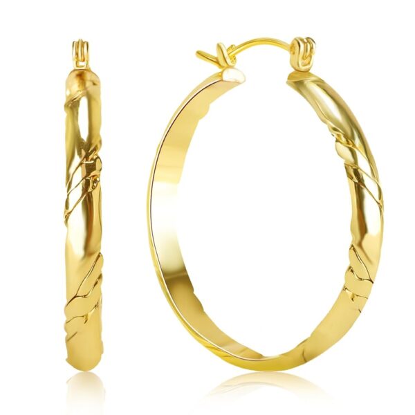 14K Gold Lightweight Hoop Earrings for Women