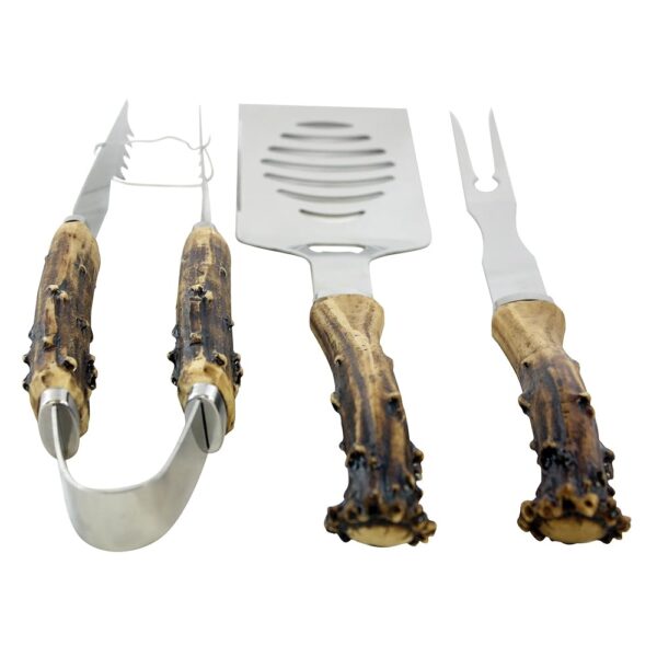 3 Piece Antler Grilling Utensil Set