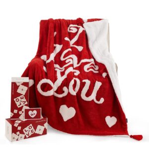 Bedsure Valentine's Day Sherpa Heart Blanket