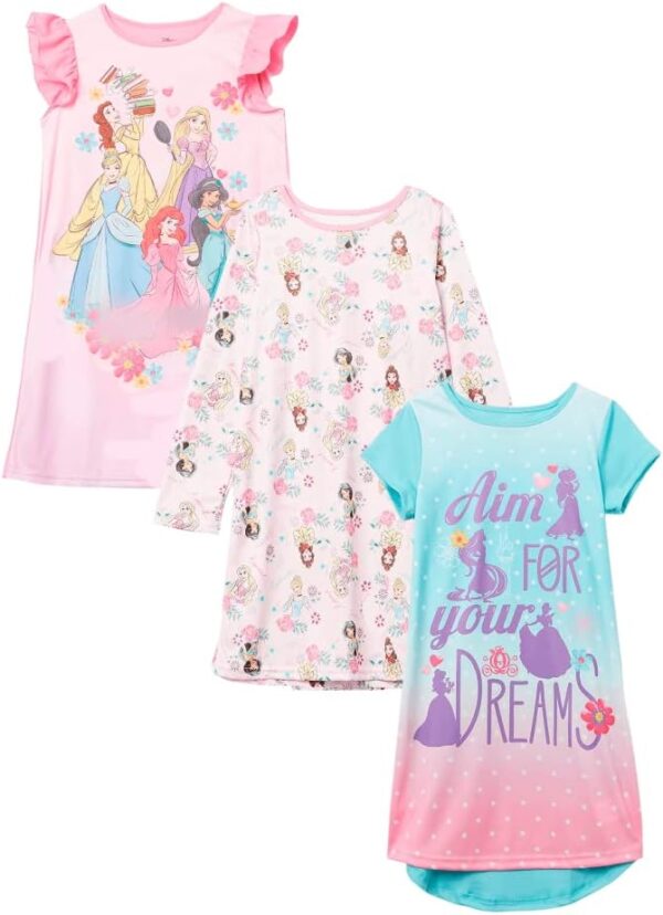 Disney Girls' 3-Pack Cute Nightgowns