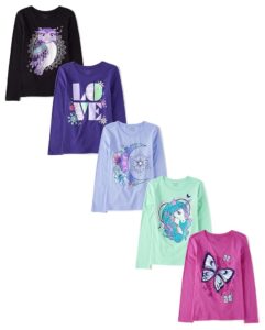 Girls' Dino Graphic Long Sleeve T-Shirt