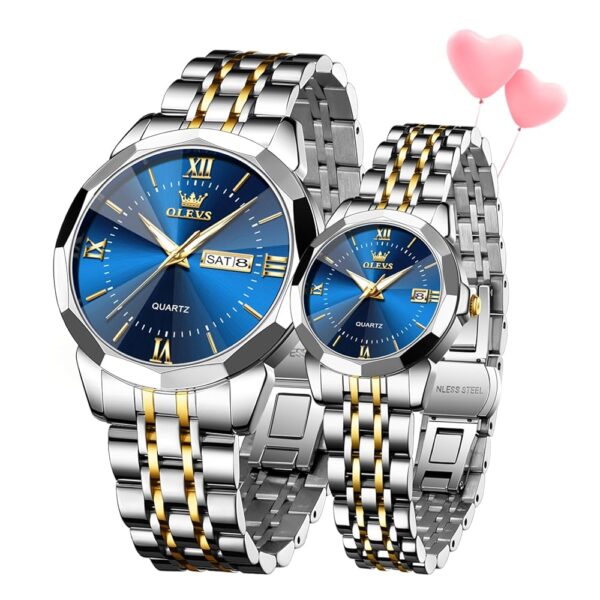 OLEVS Couples Matching Wrist Watches Set