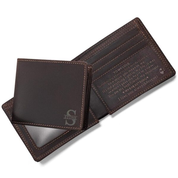 Personalized Engraved Leather Wallet for Men