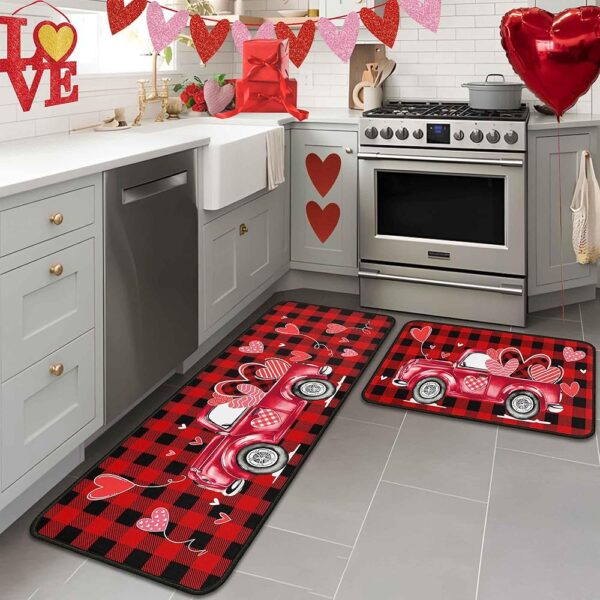 Valentine's Day Kitchen Rugs Set of 2